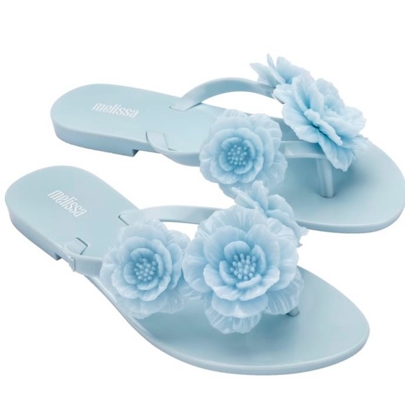 Melissa Harmonic Springtime Flip Flop Blue - Picture 2 of 6